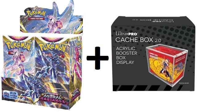 MINT Pokemon SWSH10 Astral Radiance Booster Box PLUS Acrylic Ultra Pro Cache Box 2.0 Protector